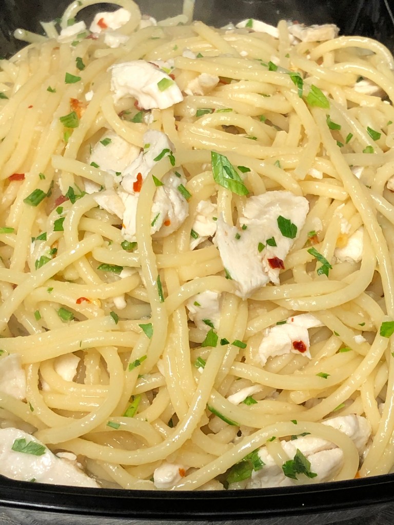 Chicken Rene` in oil, chillie and garlic sauce £8.50